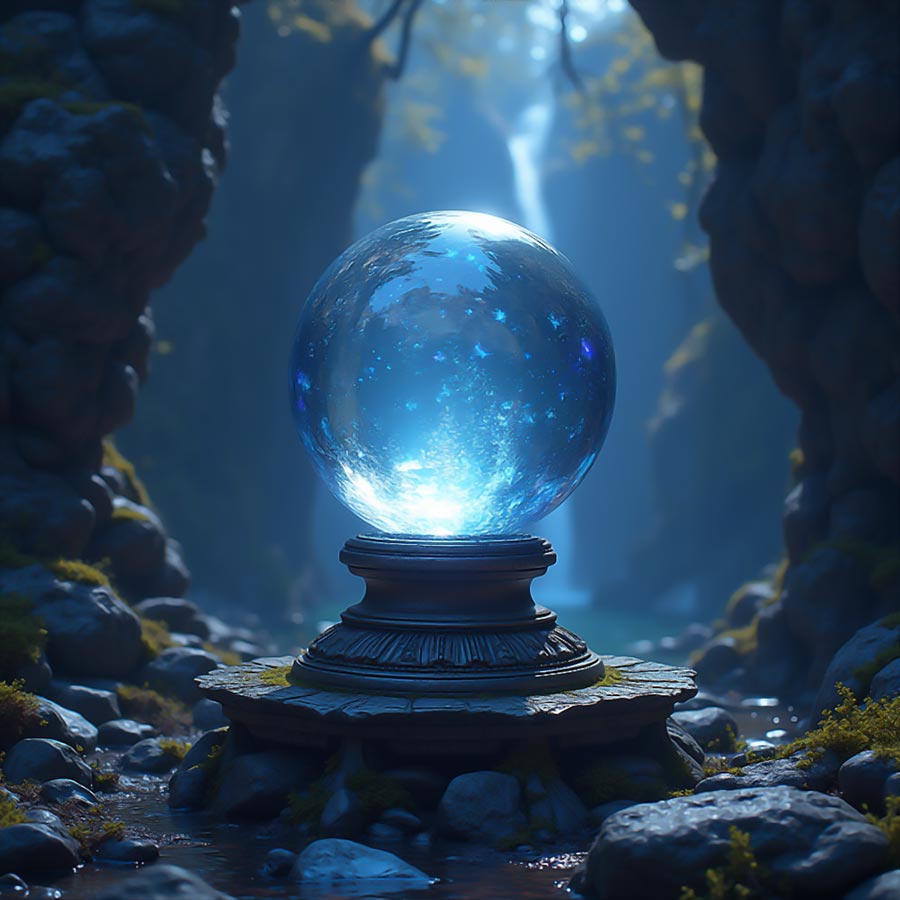 Une boule de cristal la nuit